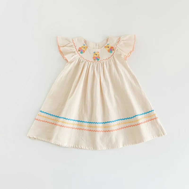 Rainbow Bear Embroidery Dress