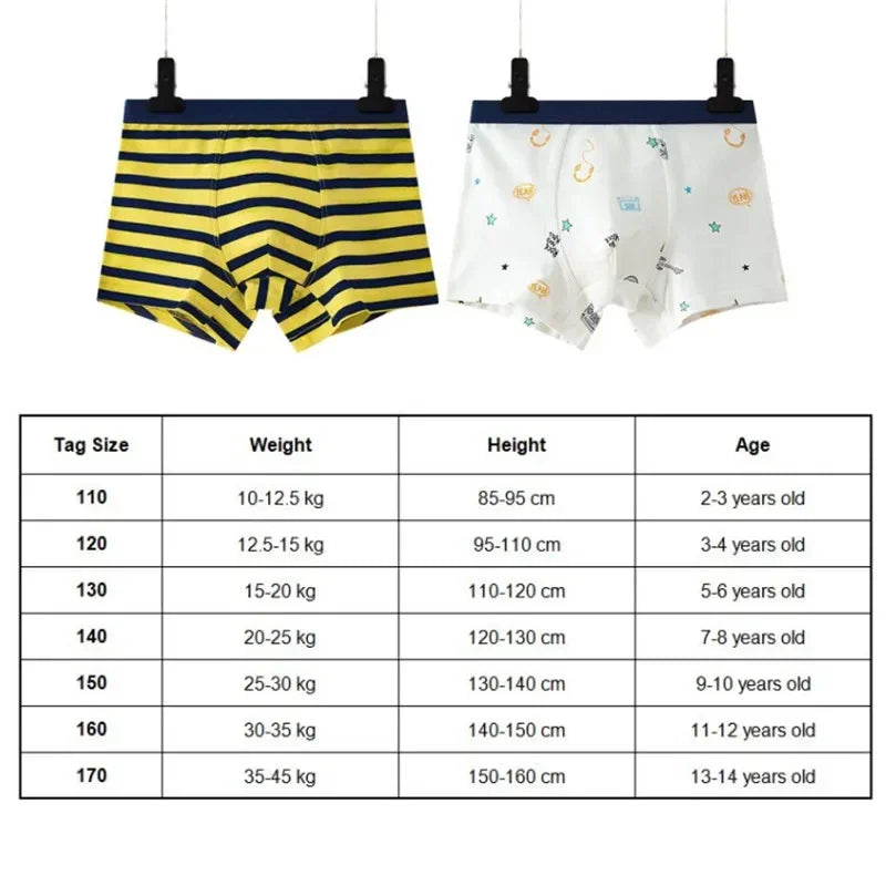 4Pcs Boys Boxer Underpants