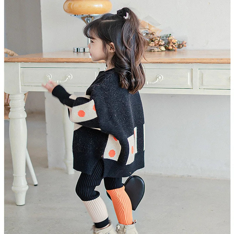 knit sweater pants girls two-piece set