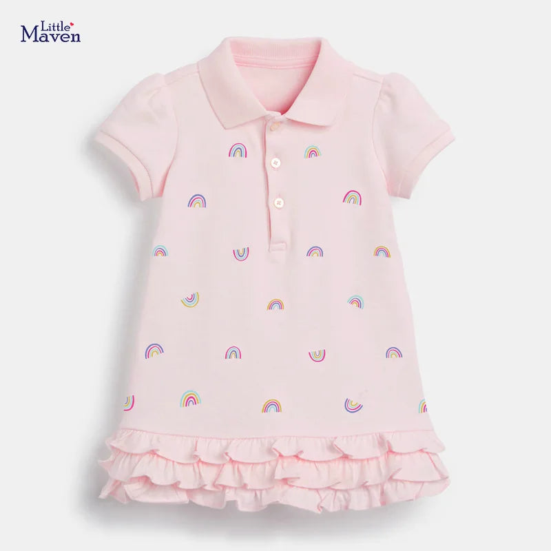 Summer Dress Cotton Pink Rainbow