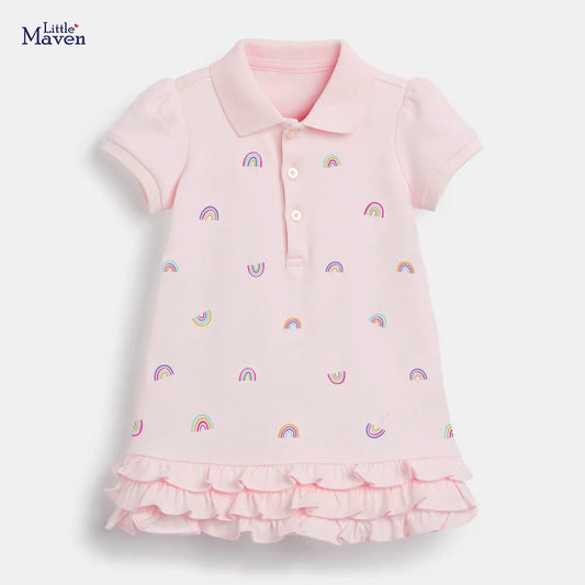 Summer Dress Cotton Pink Rainbow