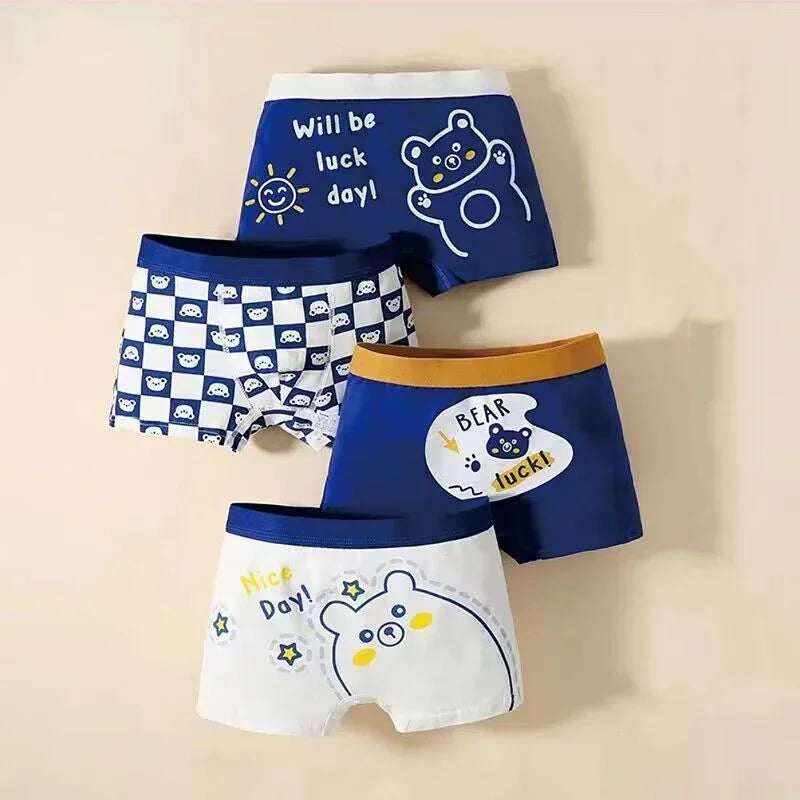 4Pcs Boy Cotton Underwear Boxer