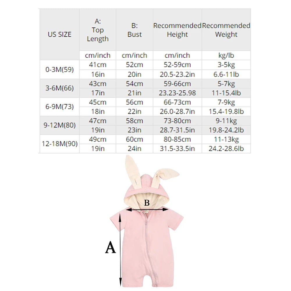 Toddler Rabbit Romper Hooded Ear