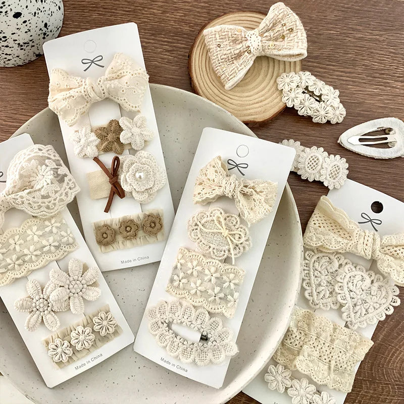 4PC Ivory Snap Barrettes