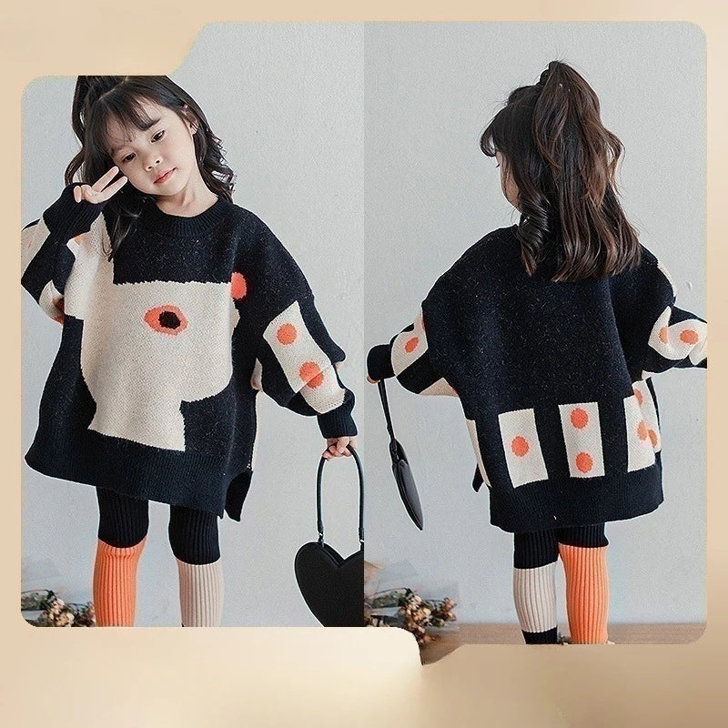 knit sweater pants girls two-piece set