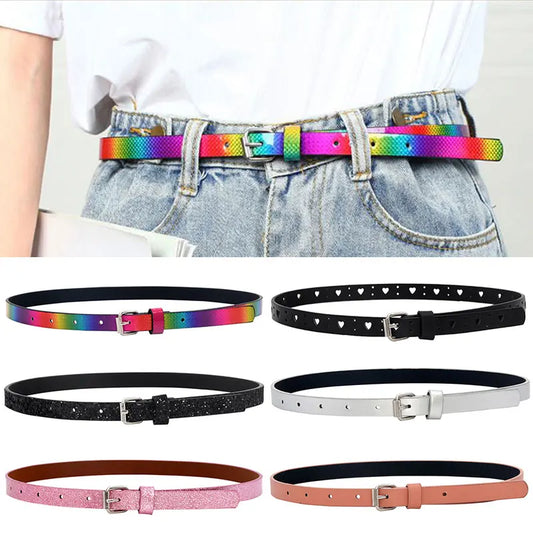 Buckle Leather Sequins Children Belt