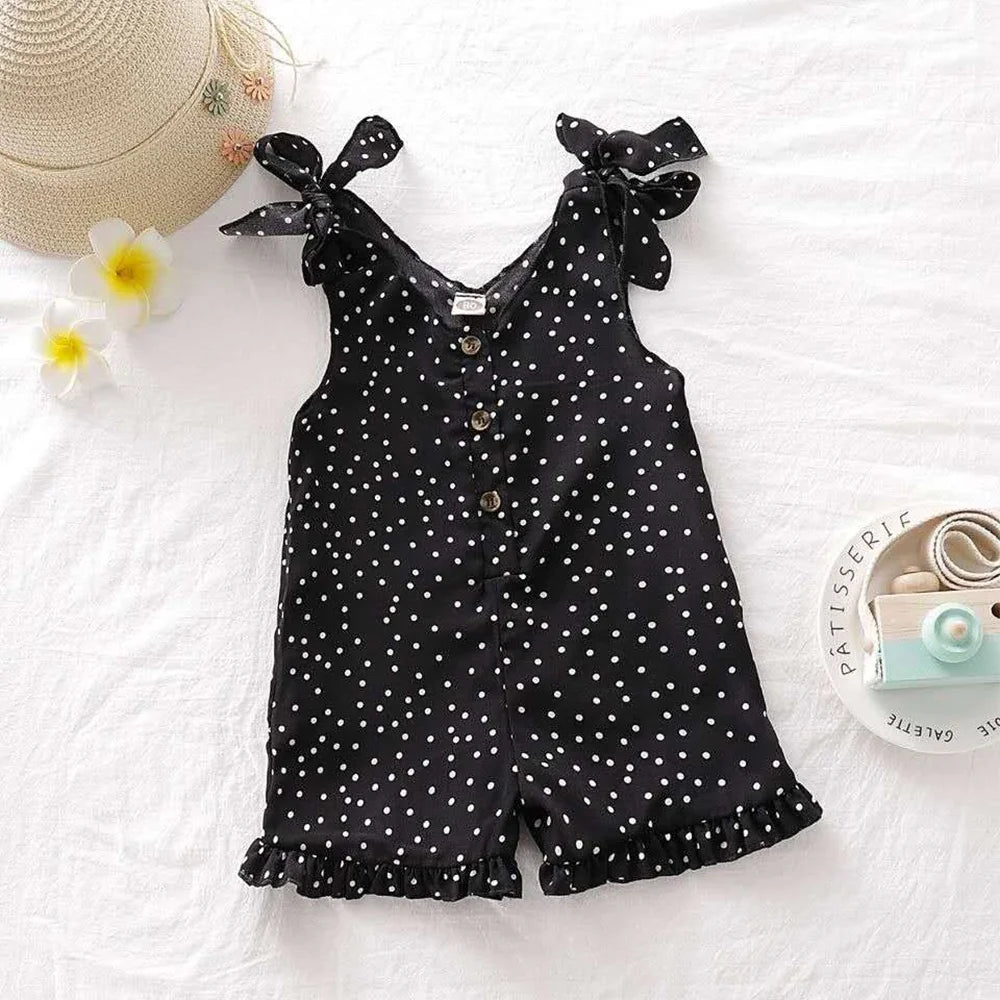 Girls Overalls Polka Dot Jumpsuit