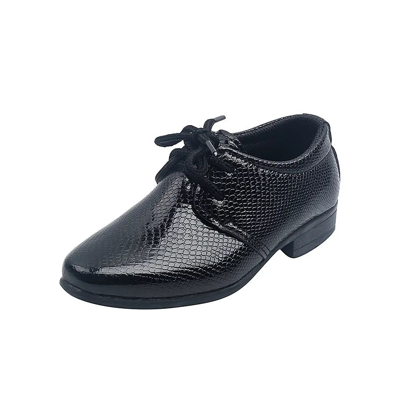 Leather Shoes Low-heeled Lace-up