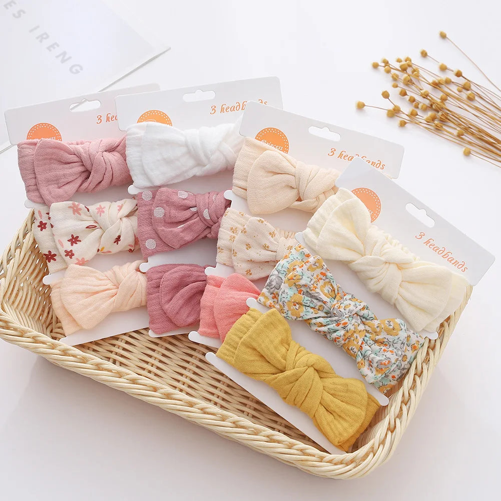 3Pcs Linen Baby Headband