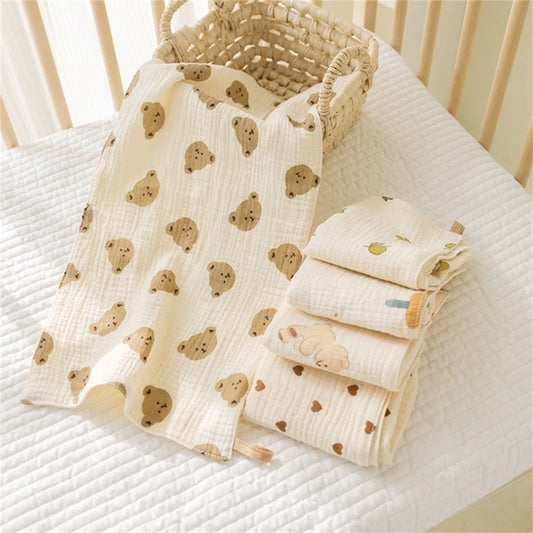 Muslin Baby bear Long Burp Cloth