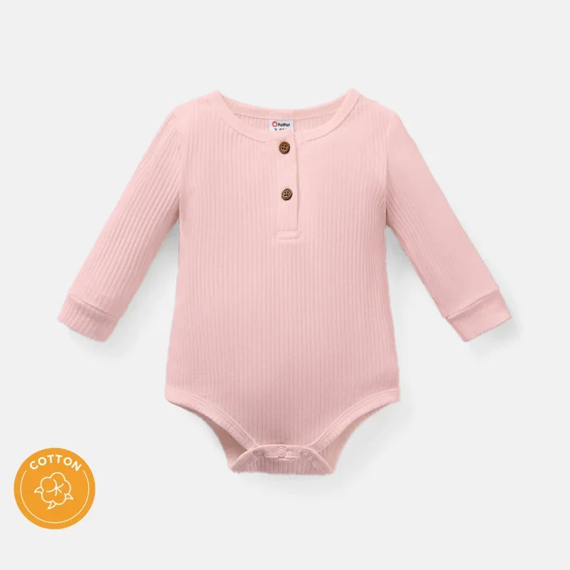 Cotton Solid Colour Long-sleeve bodysuit