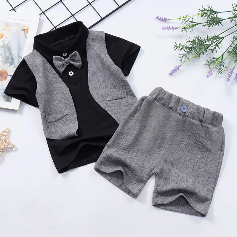 Boys Short Sleeve Shirt Shorts Set