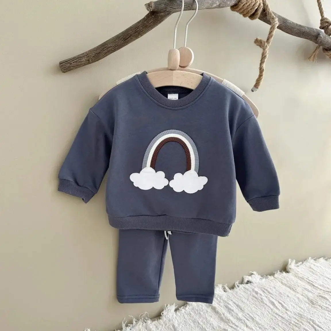 2Pc Set Rainbow Striped Cloud Patch