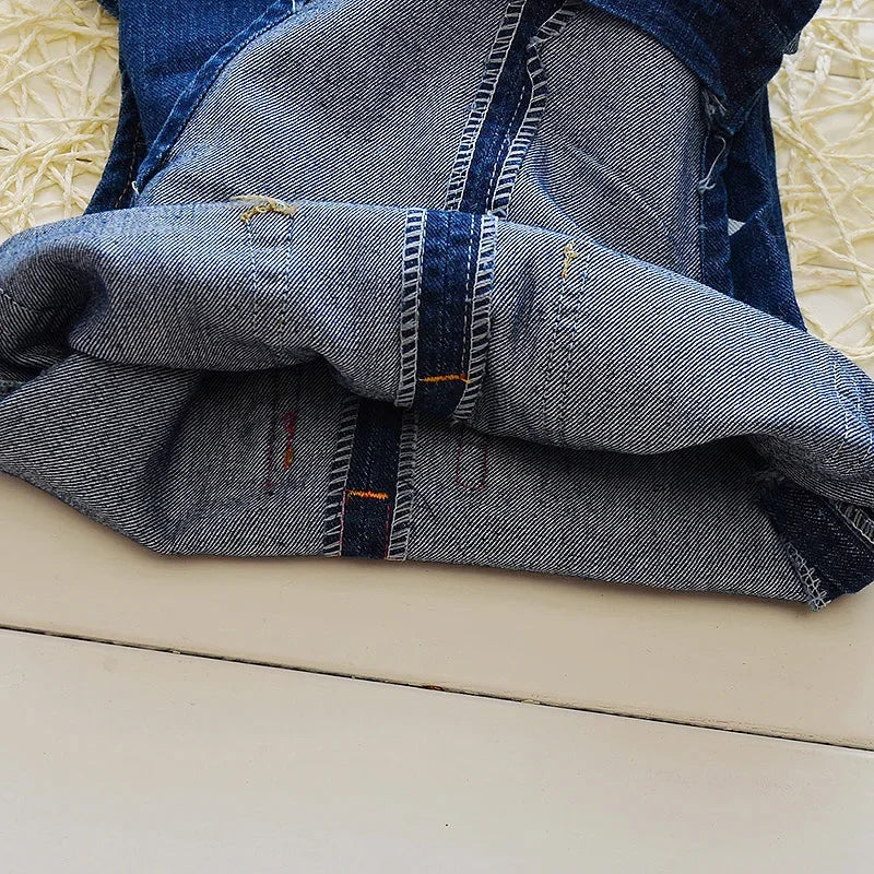 Boys Long Pants Denim Overalls