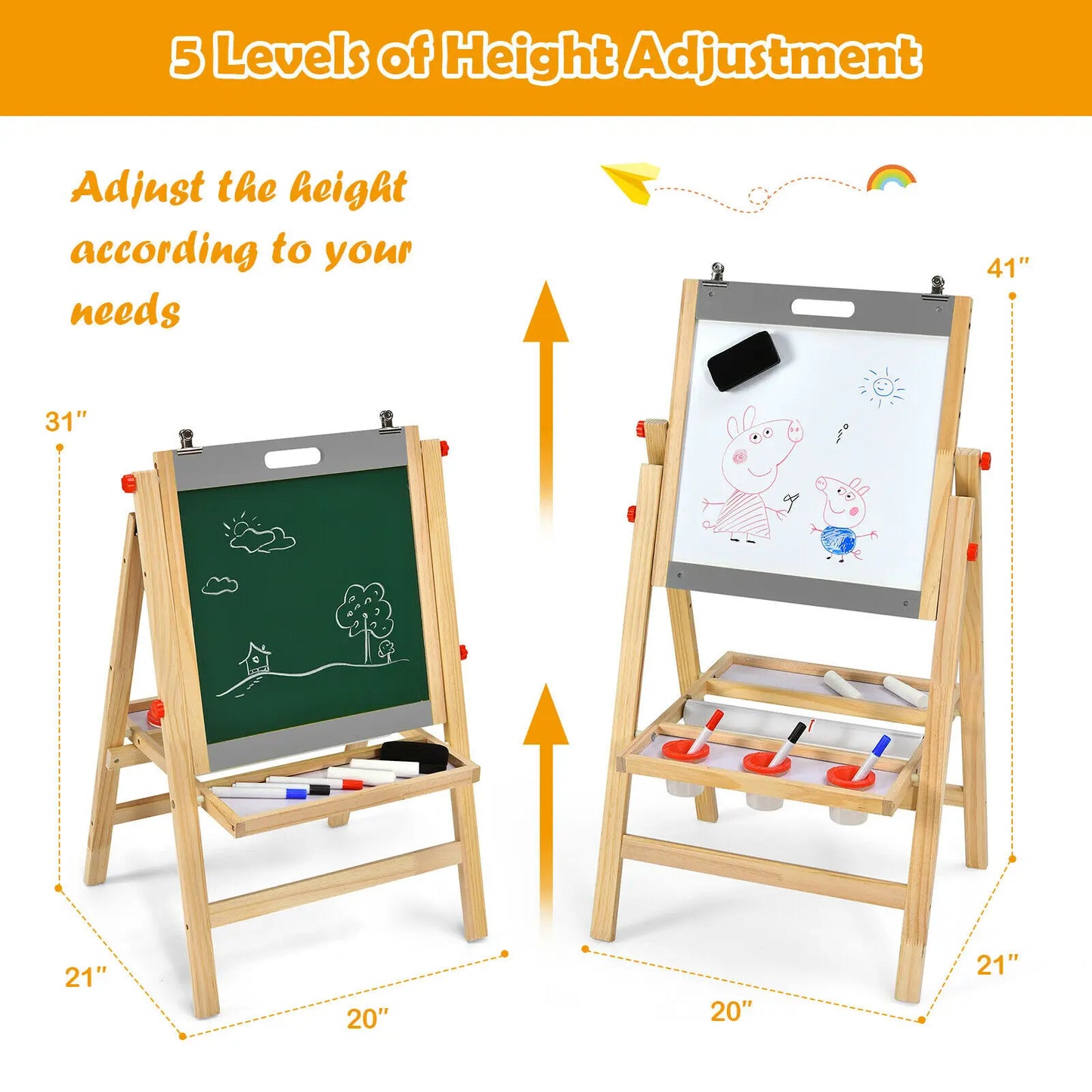 Whiteboard & Paper Roll Double Sided Chalkboard